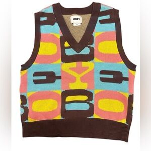 Obey XS worn once “Miles” sweater vest- this is absolutely new condition.